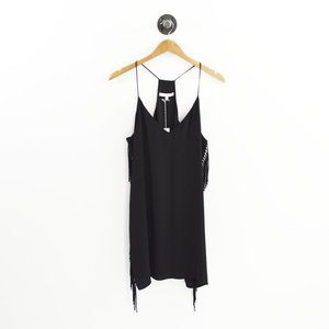 Lavender Brown Fringe Silk Dress #192-80